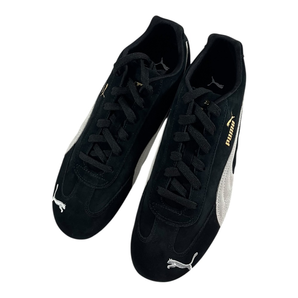 Puma Speedcat Black Suede Men's Athletic Shoes Gold Lettering Size 10 New - Picture 5 of 15
